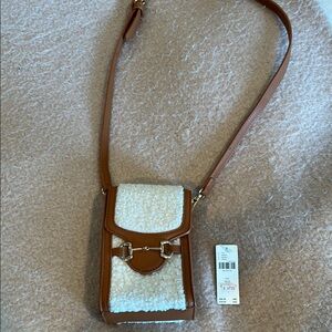 Brown and Cream Crossbody Bag